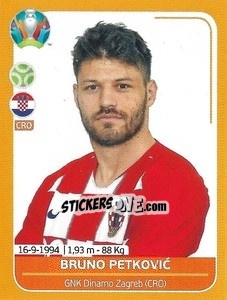 Sticker Bruno Petkovic - UEFA Euro 2020 Preview. 528 stickers version n. CRO24 - Panini