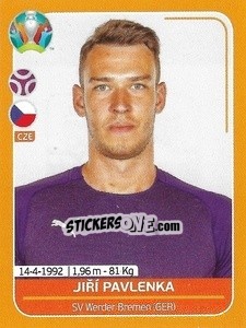 Sticker Jiří Pavlenka - UEFA Euro 2020 Preview. 528 stickers version - Panini