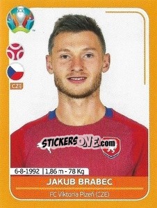 Sticker Jakub Brabec - UEFA Euro 2020 Preview. 528 stickers version n. CZE9 - Panini
