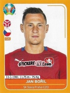 Sticker Jan Bořil - UEFA Euro 2020 Preview. 528 stickers version - Panini