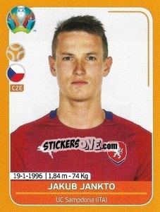 Sticker Jakub Jankto - UEFA Euro 2020 Preview. 528 stickers version n. CZE17 - Panini