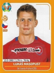 Sticker Lukáš Masopust - UEFA Euro 2020 Preview. 528 stickers version - Panini