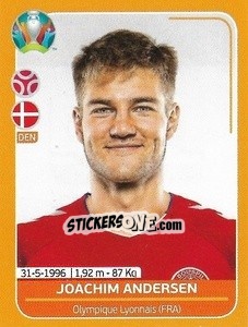 Sticker Joachim Andersen - UEFA Euro 2020 Preview. 528 stickers version - Panini