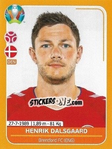 Sticker Henrik Dalsgaard - UEFA Euro 2020 Preview. 528 stickers version n. DEN10 - Panini