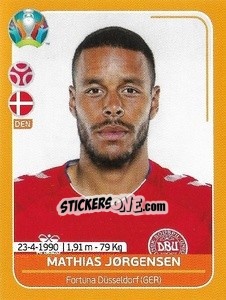 Sticker Mathias Jørgensen - UEFA Euro 2020 Preview. 528 stickers version - Panini