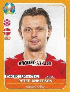 Sticker Peter Ankersen - UEFA Euro 2020 Preview. 528 stickers version - Panini