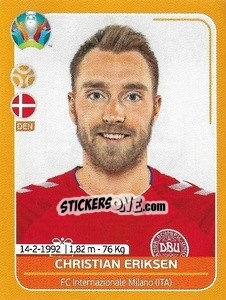 Sticker Christian Eriksen - UEFA Euro 2020 Preview. 528 stickers version - Panini