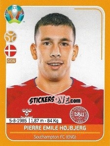 Sticker Pierre Emile Højbjerg - UEFA Euro 2020 Preview. 528 stickers version n. DEN19 - Panini