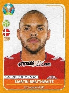 Sticker Martin Braithwaite - UEFA Euro 2020 Preview. 528 stickers version n. DEN20 - Panini