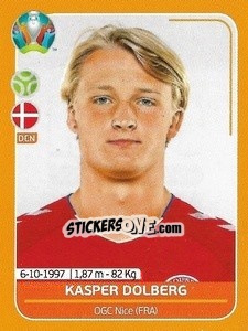Sticker Kasper Dolberg - UEFA Euro 2020 Preview. 528 stickers version n. DEN22 - Panini