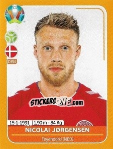Sticker Nicolai Jørgensen - UEFA Euro 2020 Preview. 528 stickers version - Panini