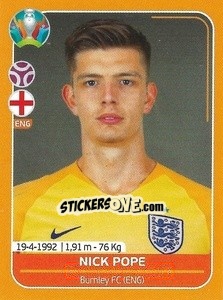 Sticker Nick Pope - UEFA Euro 2020 Preview. 528 stickers version n. ENG6 - Panini