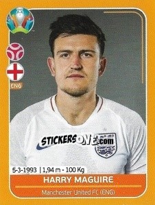 Sticker Harry Maguire - UEFA Euro 2020 Preview. 528 stickers version n. ENG9 - Panini
