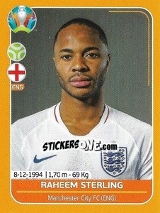 Sticker Raheem Sterling - UEFA Euro 2020 Preview. 528 stickers version n. ENG23 - Panini