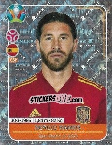 Sticker Sergio Ramos - UEFA Euro 2020 Preview. 528 stickers version n. ESP4 - Panini