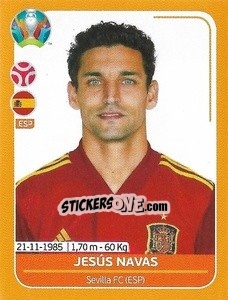 Sticker Jesús Navas - UEFA Euro 2020 Preview. 528 stickers version n. ESP9 - Panini