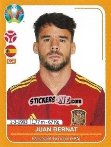 Sticker Juan Bernat - UEFA Euro 2020 Preview. 528 stickers version n. ESP11 - Panini
