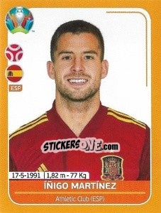 Sticker Íñigo Martínez - UEFA Euro 2020 Preview. 528 stickers version - Panini