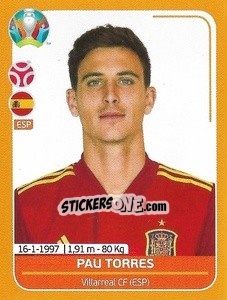 Sticker Pau Torres - UEFA Euro 2020 Preview. 528 stickers version - Panini