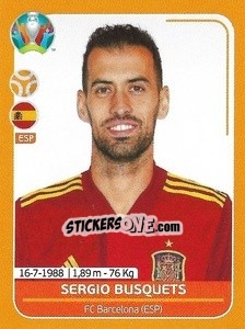 Sticker Sergio Busquets - UEFA Euro 2020 Preview. 528 stickers version - Panini