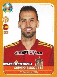 Sticker Sergio Busquets - UEFA Euro 2020 Preview. 528 stickers version n. ESP15 - Panini