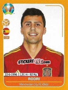 Sticker Rodri - UEFA Euro 2020 Preview. 528 stickers version n. ESP19 - Panini