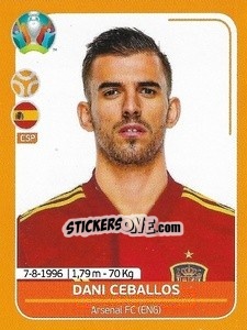 Sticker Dani Ceballos - UEFA Euro 2020 Preview. 528 stickers version n. ESP20 - Panini