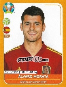 Sticker Álvaro Morata - UEFA Euro 2020 Preview. 528 stickers version n. ESP25 - Panini