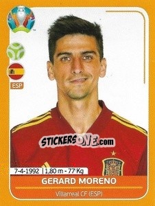Sticker Gerard Moreno - UEFA Euro 2020 Preview. 528 stickers version n. ESP26 - Panini