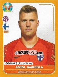 Sticker Anssi Jaakkola - UEFA Euro 2020 Preview. 528 stickers version n. FIN7 - Panini