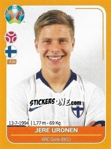Sticker Jere Uronen - UEFA Euro 2020 Preview. 528 stickers version n. FIN10 - Panini