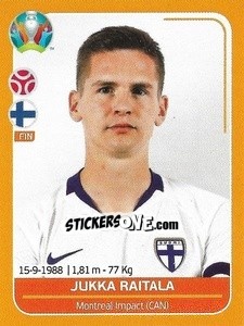 Sticker Jukka Raitala - UEFA Euro 2020 Preview. 528 stickers version n. FIN14 - Panini