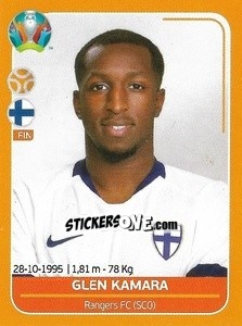 Sticker Glen Kamara - UEFA Euro 2020 Preview. 528 stickers version n. FIN18 - Panini