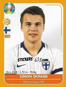 Sticker Simon Skrabb - UEFA Euro 2020 Preview. 528 stickers version n. FIN19 - Panini