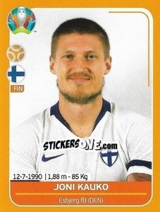 Sticker Joni Kauko - UEFA Euro 2020 Preview. 528 stickers version n. FIN20 - Panini