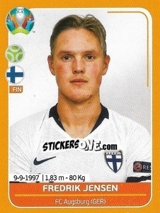 Sticker Fredrik Jensen - UEFA Euro 2020 Preview. 528 stickers version n. FIN21 - Panini