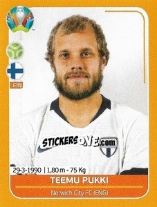 Sticker Teemu Pukki - UEFA Euro 2020 Preview. 528 stickers version n. FIN22 - Panini