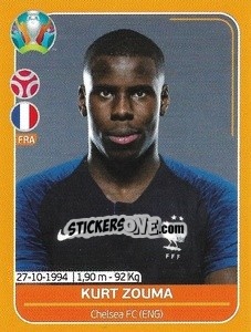 Sticker Kurt Zouma - UEFA Euro 2020 Preview. 528 stickers version n. FRA10 - Panini