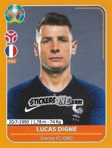 Sticker Lucas Digne - UEFA Euro 2020 Preview. 528 stickers version - Panini