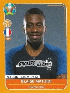 Cromo Blaise Matuidi - UEFA Euro 2020 Preview. 528 stickers version - Panini