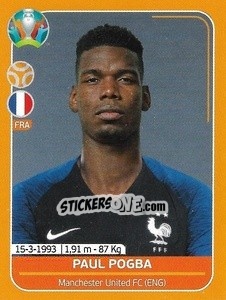 Sticker Paul Pogba - UEFA Euro 2020 Preview. 528 stickers version n. FRA19 - Panini