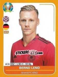 Sticker Bernd Leno - UEFA Euro 2020 Preview. 528 stickers version n. GER6 - Panini