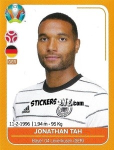 Sticker Jonathan Tah - UEFA Euro 2020 Preview. 528 stickers version n. GER10 - Panini