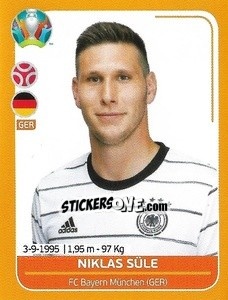 Sticker Niklas Süle - UEFA Euro 2020 Preview. 528 stickers version n. GER13 - Panini