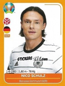 Sticker Nico Schulz - UEFA Euro 2020 Preview. 528 stickers version n. GER14 - Panini