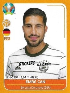 Sticker Emre Can - UEFA Euro 2020 Preview. 528 stickers version n. GER16 - Panini
