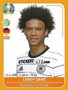 Cromo Leroy Sané - UEFA Euro 2020 Preview. 528 stickers version - Panini