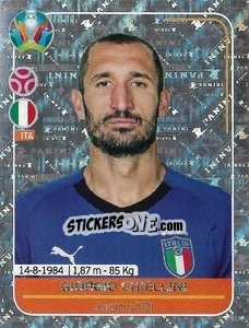 Cromo Giorgio Chiellini - UEFA Euro 2020 Preview. 528 stickers version - Panini