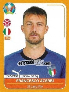 Sticker Francesco Acerbi - UEFA Euro 2020 Preview. 528 stickers version - Panini