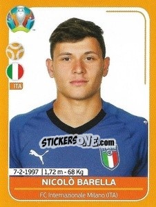 Sticker Nicolò Barella - UEFA Euro 2020 Preview. 528 stickers version n. ITA18 - Panini